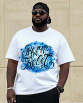 Big Man Street Fashion Handmade Art Personality Graffiti Short Sleeve T-Shirt Shorts Suit